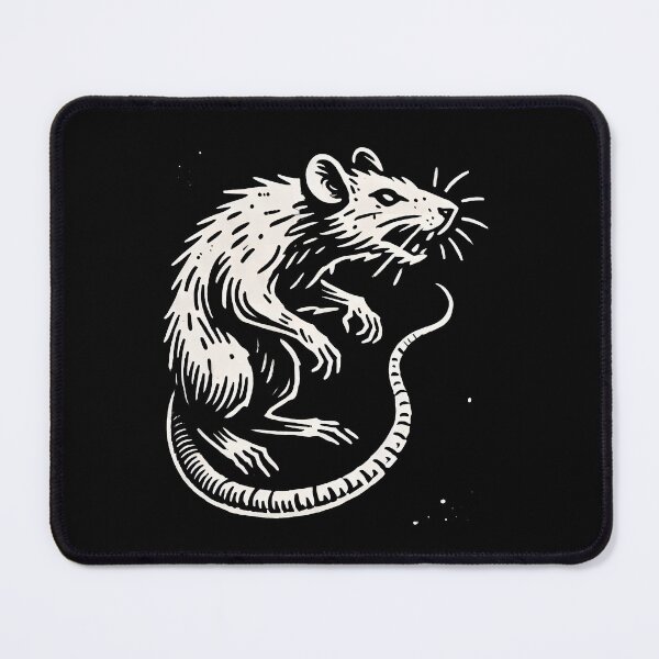 Item preview, Screaming Rat Gothic Linocut Illustration designed and sold by Victor Shadehorn.