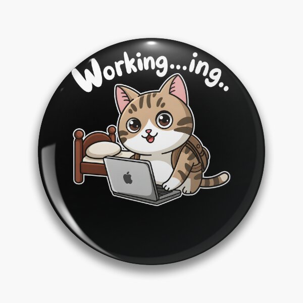 Item preview,  Cat Working... In designed and sold by KatieThomShop.