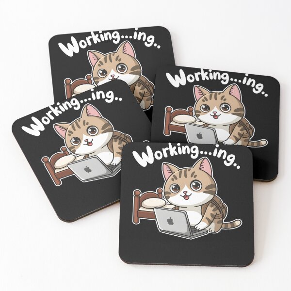 Item preview,  Cat Working... In designed and sold by KatieThomShop.