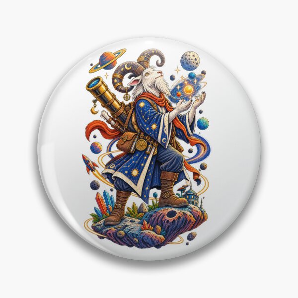 Item preview, Cosmic Goat Astronaut Astrology | Space Explorer Zodiac Fantasy Gift designed and sold by MrDev.