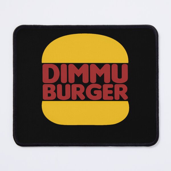 Item preview, Bold Red Burger Text Yellow Bun Shape designed and sold by LyAlexDesign.