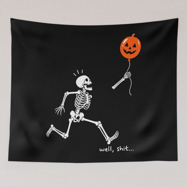 Item preview, Skeleton Sad About Lost Pumpkin Balloon Funny Halloween designed and sold by jundobays.