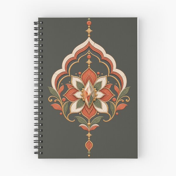 Item preview, Brick Lotus Terracotta Geometric Floral Art designed and sold by StoneOak.