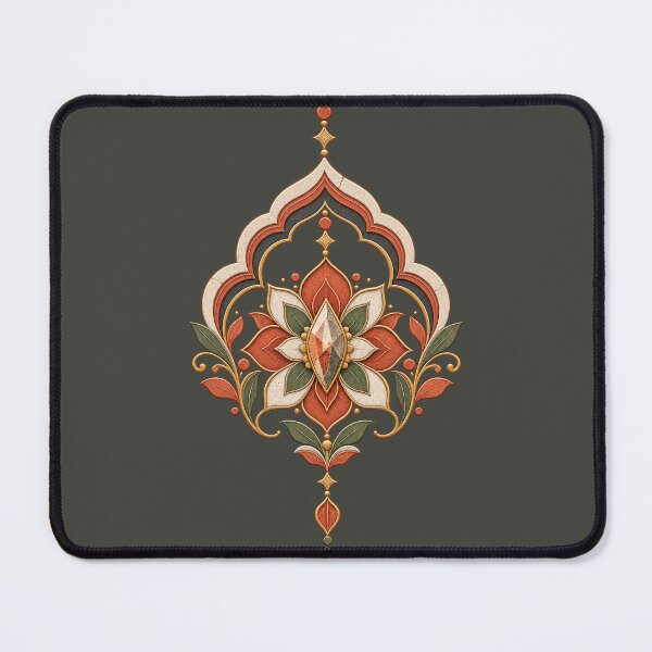 Item preview, Brick Lotus Terracotta Geometric Floral Art designed and sold by StoneOak.