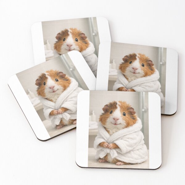 Item preview, Abyssinian Guinea Pig Wearing a Bathrobe designed and sold by Sillytoe.