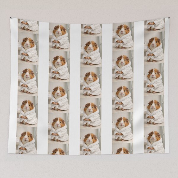 Item preview, Abyssinian Guinea Pig Wearing a Bathrobe designed and sold by Sillytoe.