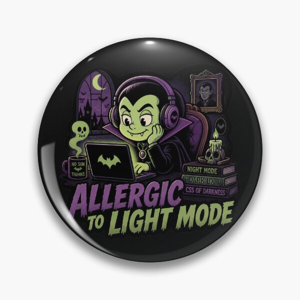 Item preview, Allergic To Light Mode - Funny Dark Mode Vampire Shirt designed and sold by Geek Tracy Shop.