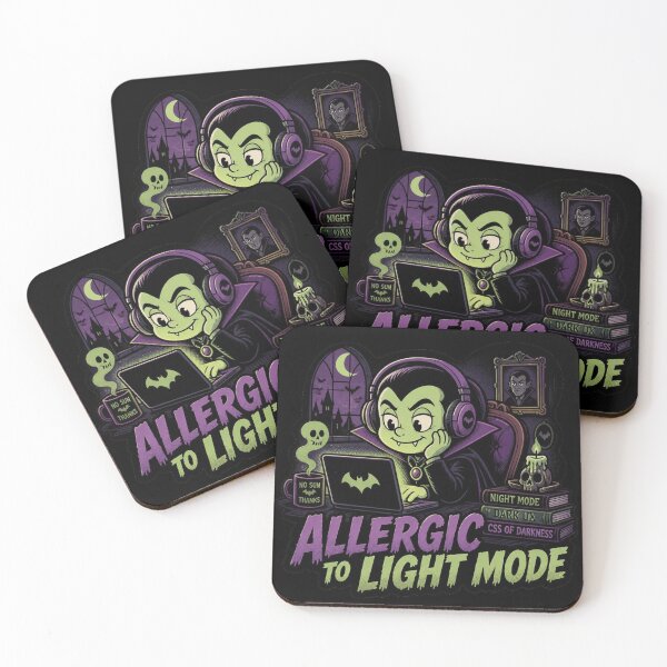 Item preview, Allergic To Light Mode - Funny Dark Mode Vampire Shirt designed and sold by Geek Tracy Shop.