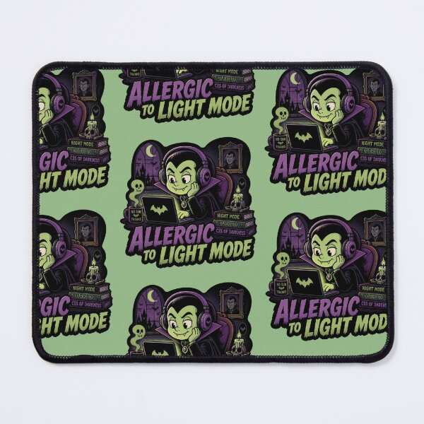 Item preview, Allergic To Light Mode - Funny Dark Mode Vampire Shirt designed and sold by Geek Tracy Shop.