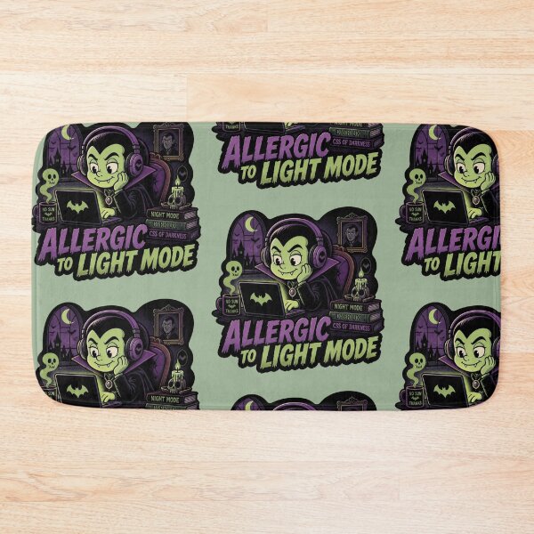 Item preview, Allergic To Light Mode - Funny Dark Mode Vampire Shirt designed and sold by Geek Tracy Shop.