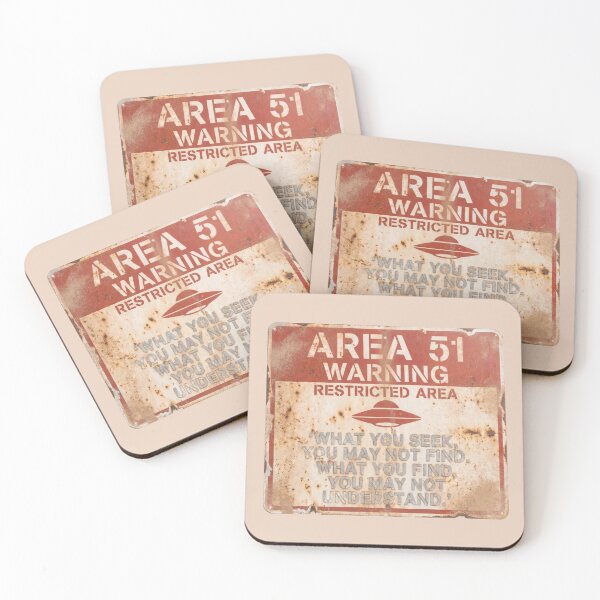 Item preview, Vintage Area 51 Warning Sign Illustration designed and sold by puzzell.