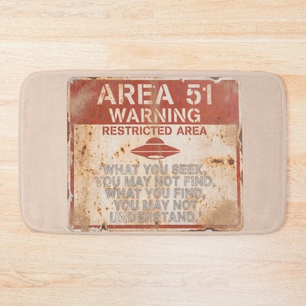 Item preview, Vintage Area 51 Warning Sign Illustration designed and sold by puzzell.