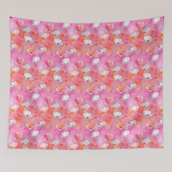 Item preview, PINK POPPY V008 Peach Rose Blush Pen Pencil Ink Watercolor Art Print Party Decoration~Baby/Bridal/Wedding/Birthday Gift Favor designed and sold by Spinning Plates 360.