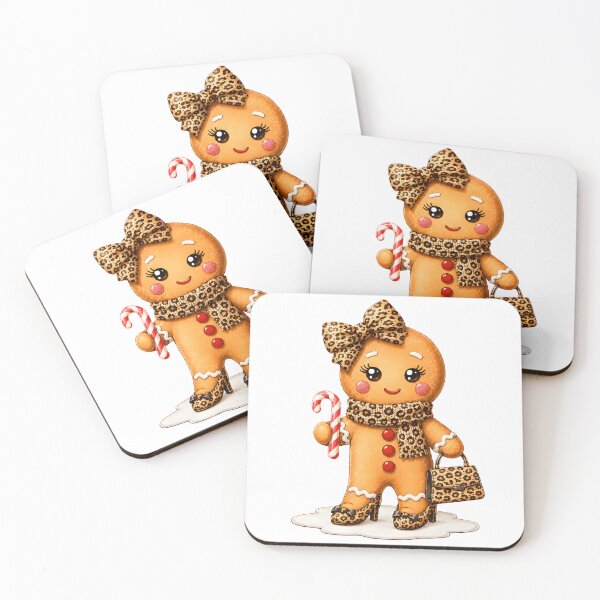 Item preview, Leopard Gingerbread Coquette Christmas Candy Cane Girl designed and sold by varin-studio.