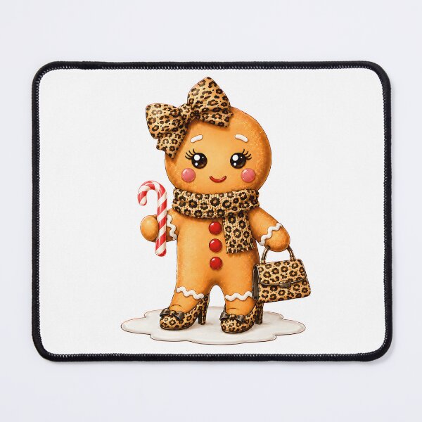 Item preview, Leopard Gingerbread Coquette Christmas Candy Cane Girl designed and sold by varin-studio.