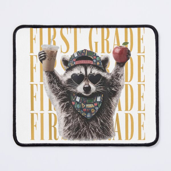 Item preview, First Grade Funny Feral Raccoon Teacher Back to School T-Shirt designed and sold by all-shp.