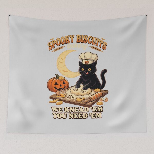 Item preview, Spooky Biscuits Bakery Funny Black Cat Halloween Pumpkin designed and sold by CF_VintageDesign.