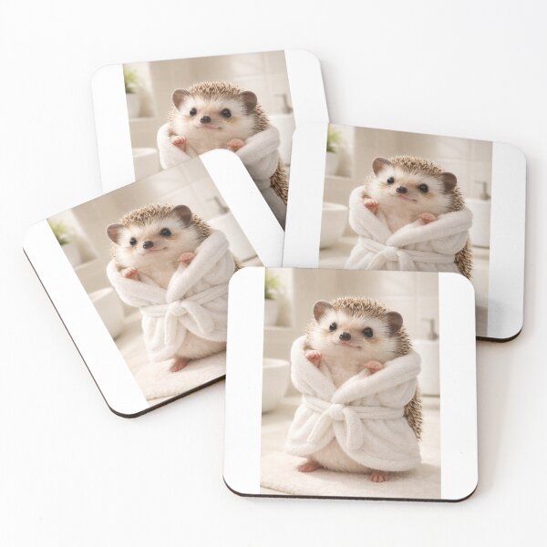 Item preview, African Pygmy Hedgehog Wearing a Bathrobe designed and sold by Sillytoe.