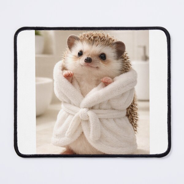 Item preview, African Pygmy Hedgehog Wearing a Bathrobe designed and sold by Sillytoe.