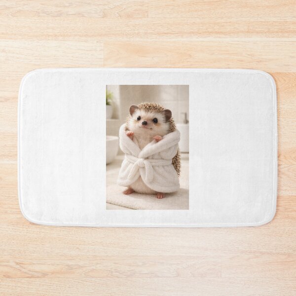 Item preview, African Pygmy Hedgehog Wearing a Bathrobe designed and sold by Sillytoe.