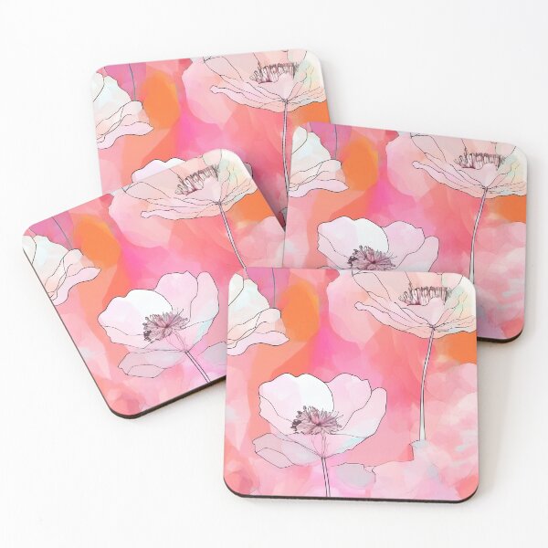 Item preview, PINK POPPY V005 Peach Rose Blush Pen Pencil Ink Watercolor Art Print Party Decoration~Baby/Bridal/Wedding/Birthday Gift Favor designed and sold by Spinning Plates 360.