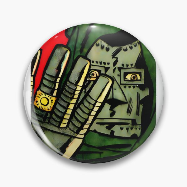 Item preview, Masked Metal Villain In Green Hood Comic Art - Sovereign Armor Overlord | Limited Edition designed and sold by LotusFlowerUK.