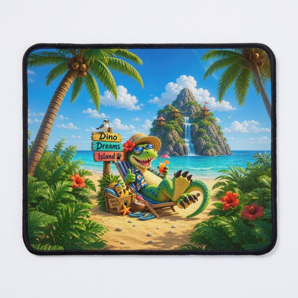 Item preview, Dino Dreams Island – Tropical Vacation Dinosaur designed and sold by Ray's Photos & Art.