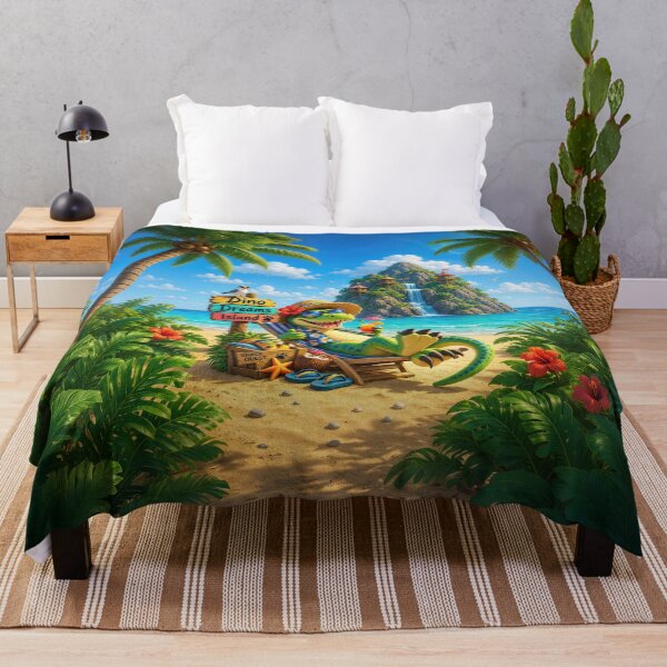 Item preview, Dino Dreams Island – Tropical Vacation Dinosaur designed and sold by Ray's Photos & Art.