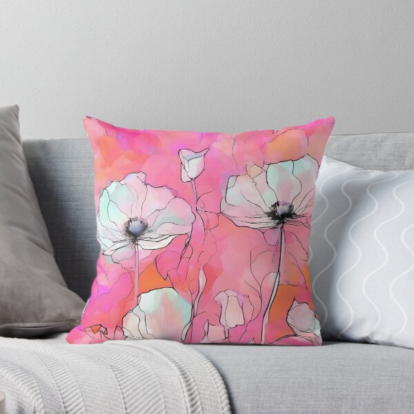 Item preview, PINK POPPY V010 Peach Rose Blush Pen Pencil Ink Watercolor Art Print Party Decoration~Baby/Bridal/Wedding/Birthday Gift Favor designed and sold by Spinning Plates 360.