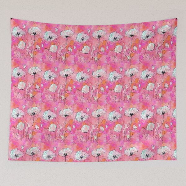 Item preview, PINK POPPY V010 Peach Rose Blush Pen Pencil Ink Watercolor Art Print Party Decoration~Baby/Bridal/Wedding/Birthday Gift Favor designed and sold by Spinning Plates 360.