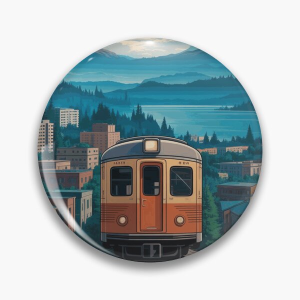 Item preview, Tacoma Washington Vintage Mountain Train Travel Poster designed and sold by CalderRowan.