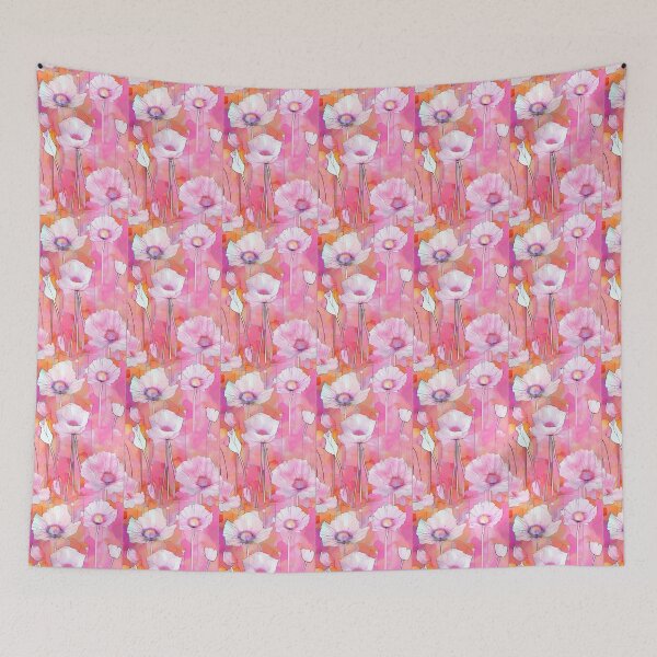 Item preview, PINK POPPY V004 Peach Rose Blush Pen Pencil Ink Watercolor Art Print Party Decoration~Baby/Bridal/Wedding/Birthday Gift Favor designed and sold by Spinning Plates 360.