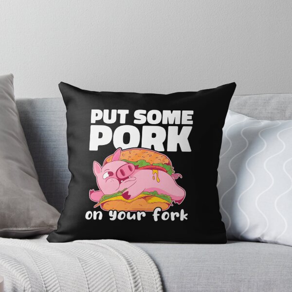 Item preview, Funny Pig Burger Pun "Put Some Pork On Your Fork" designed and sold by lehmanaapic.
