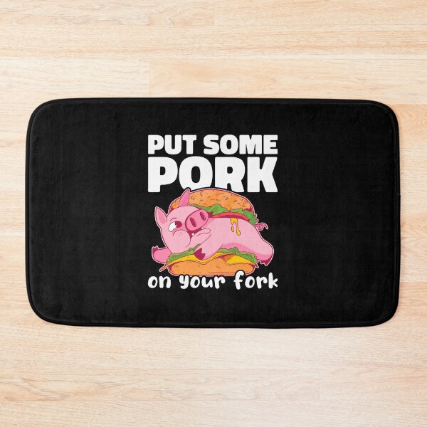 Item preview, Funny Pig Burger Pun "Put Some Pork On Your Fork" designed and sold by lehmanaapic.