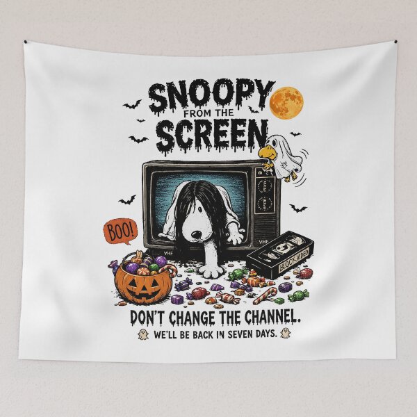 Item preview, Snoopy From The Screen Don’t Change Crawling Out Of TV Halloween Parody designed and sold by jundobays.
