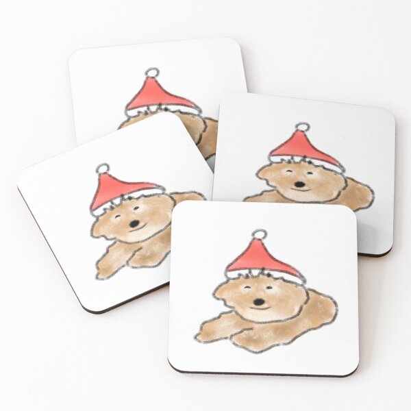 Item preview, Festive Brown Poodle Santa Holiday Mood designed and sold by raun.draw.