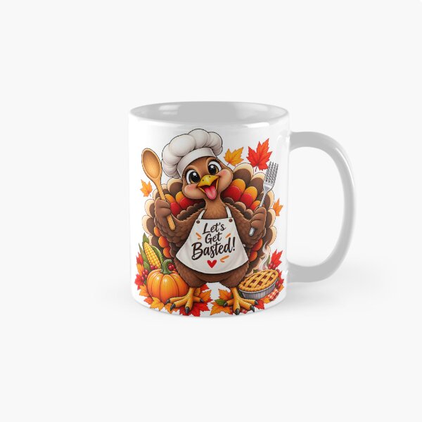 Item preview, Cute Funny Thanksgiving Turkey Chef Let’s Get Basted designed and sold by TinyWeird.