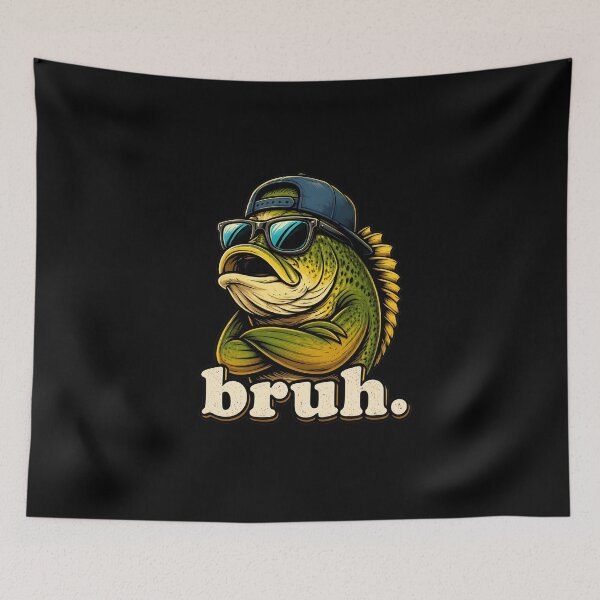 Item preview, Bruh Bass Fishing Sunglasses Camo Hat Funny Meme designed and sold by leocreatives.