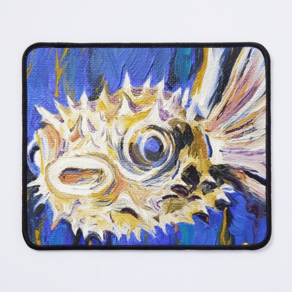 Item preview, Golden Impasto Pufferfish Deep Sea Painting designed and sold by Sapphirajorie.