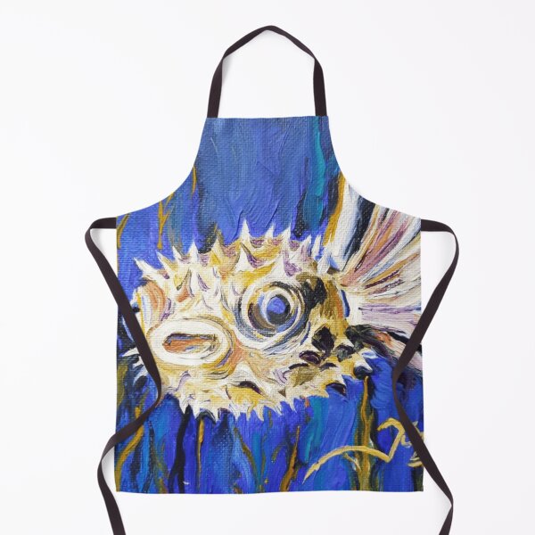 Item preview, Golden Impasto Pufferfish Deep Sea Painting designed and sold by Sapphirajorie.
