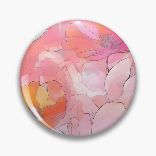 Item preview, PINK POPPY V006 Peach Rose Blush Pen Pencil Ink Watercolor Art Print Party Decoration~Baby/Bridal/Wedding/Birthday Gift Favor designed and sold by Spinning Plates 360.