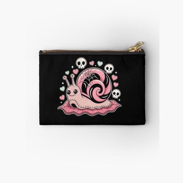 Item preview, Goth Cute Pink Snail with Hearts and Skulls Kawaii Creepy Design designed and sold by MiALopezArt.