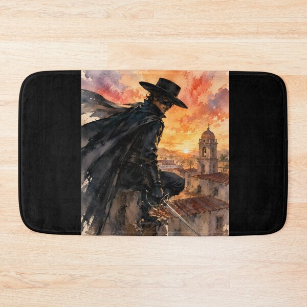 Item preview, Zorro on the Rooftops – Watercolor of the Masked Hero designed and sold by Astralia.