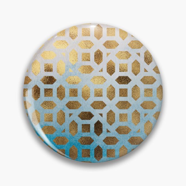 Item preview, Exotic Golden Hues Moroccan Geometric Pattern on Blue Background designed and sold by DEC02.