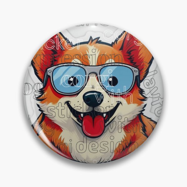 Item preview, Cartoon Corgi Dog Sticker Design With Playful Expression designed and sold by mynewart925.