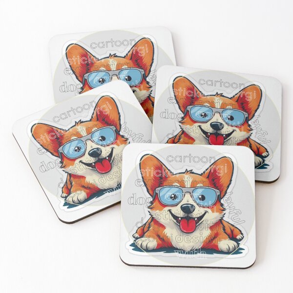 Item preview, Cartoon Corgi Dog Sticker Design With Playful Expression designed and sold by mynewart925.