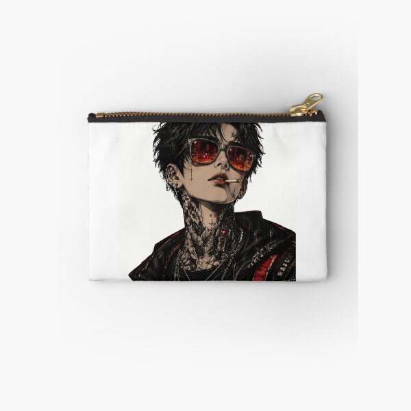 Item preview, Cyberpunk Tattooed Rebel – Dark Anime Streetwear designed and sold by ADCreativeprint.
