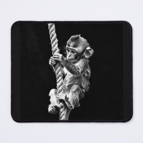 Item preview, Baby Monkey Climbing Rope Black and White Cute Primate Animal Art Design designed and sold by inkoutninja.