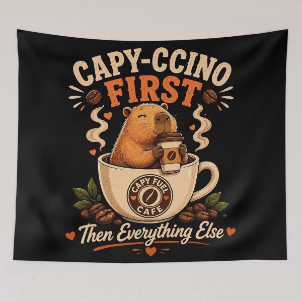 Item preview, Capy-Ccino First Then Everything Else Funny Coffee Lover designed and sold by DuDuChben.