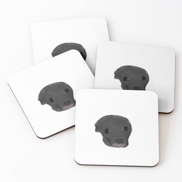 Item preview, Sad Black Puppy Portrait Minimalist Doodle designed and sold by raun.draw.
